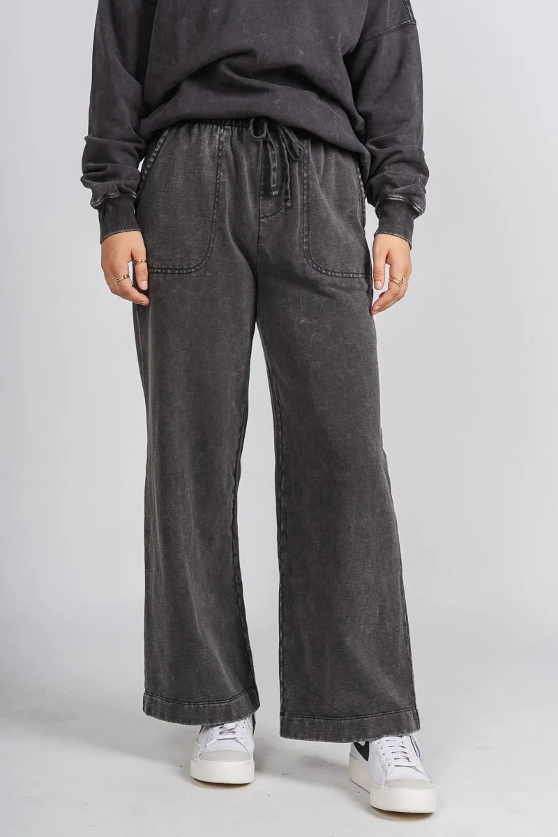 Acid wash sweatpants charcoal