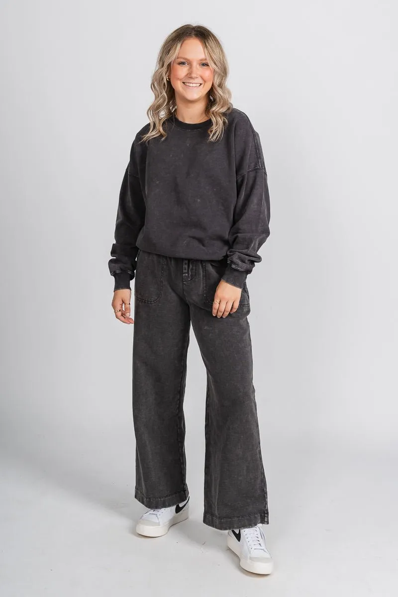 Acid wash sweatpants charcoal