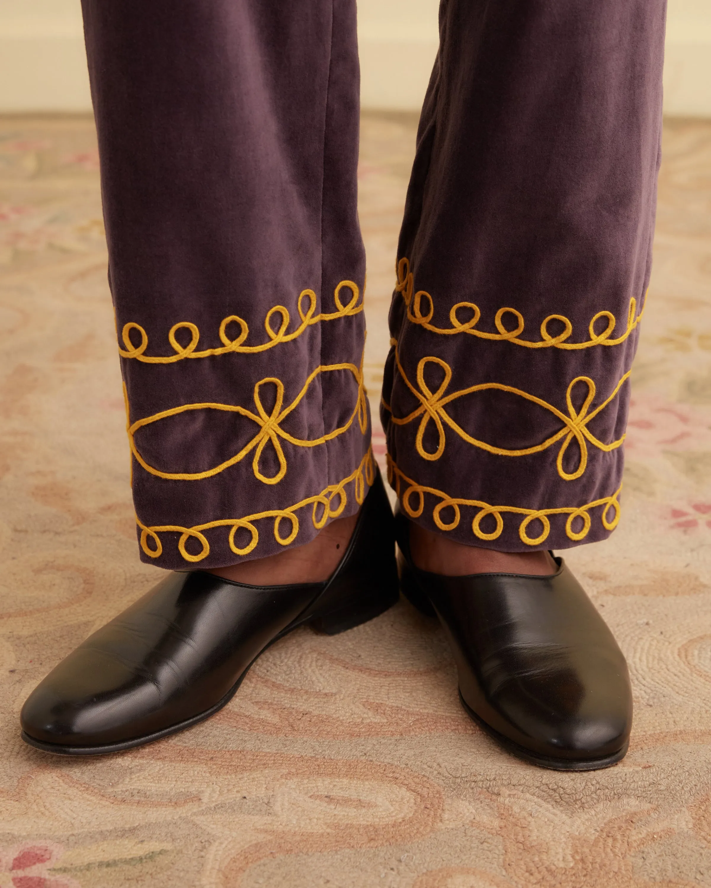 Embroidered Scrollwork Trousers