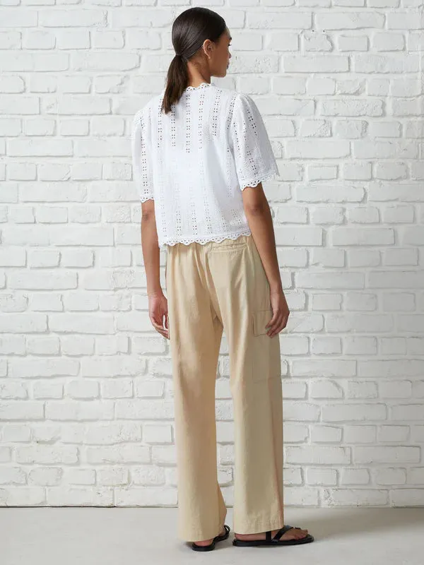 Great Plains Utility Cotton Trousers-Sand-J4WAE