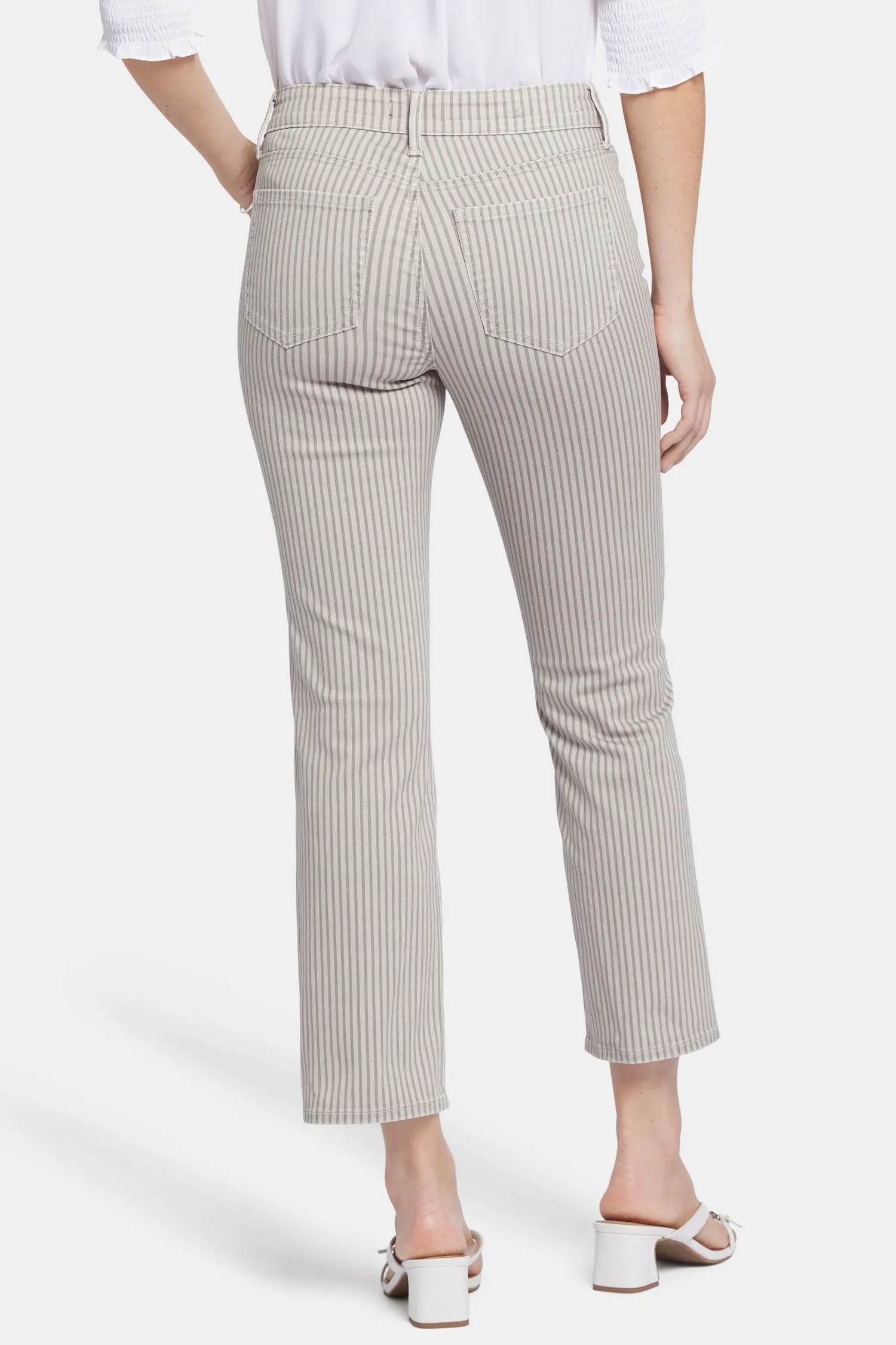 Marilyn Straight Ankle Jeans In Petite - Sandbar Stripe