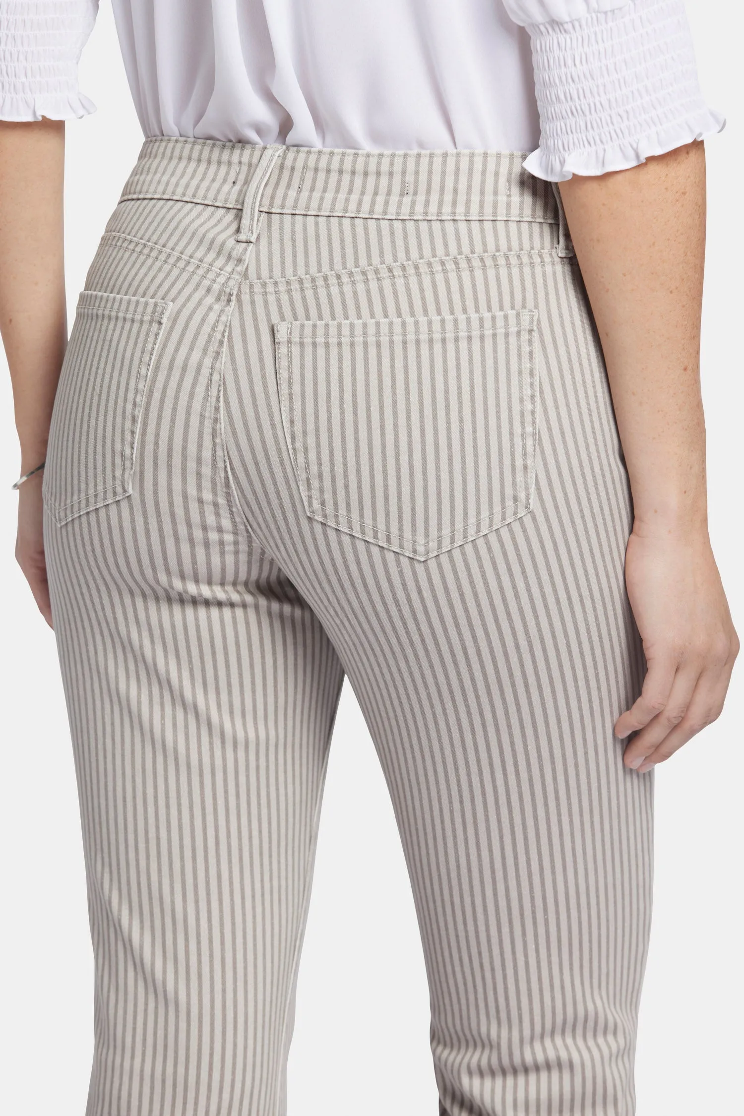 Marilyn Straight Ankle Jeans In Petite - Sandbar Stripe