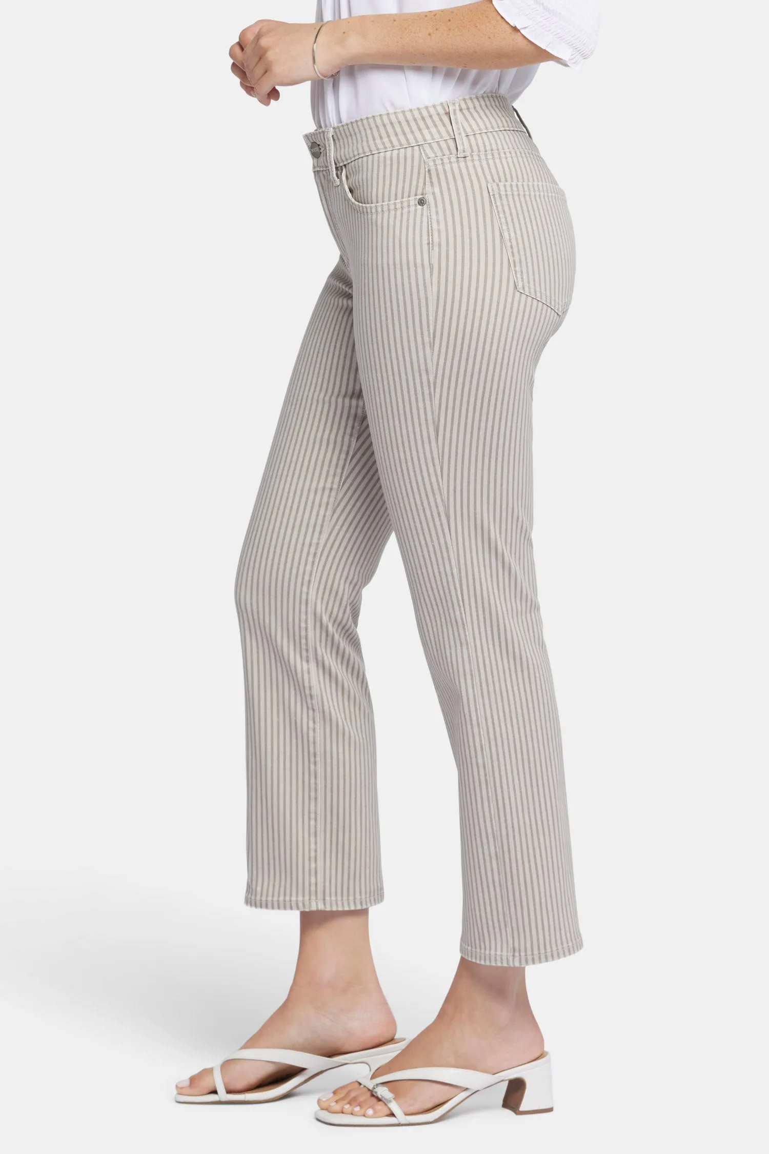 Marilyn Straight Ankle Jeans In Petite - Sandbar Stripe