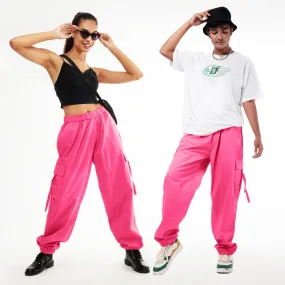 Pink Cargo Parachute Pants