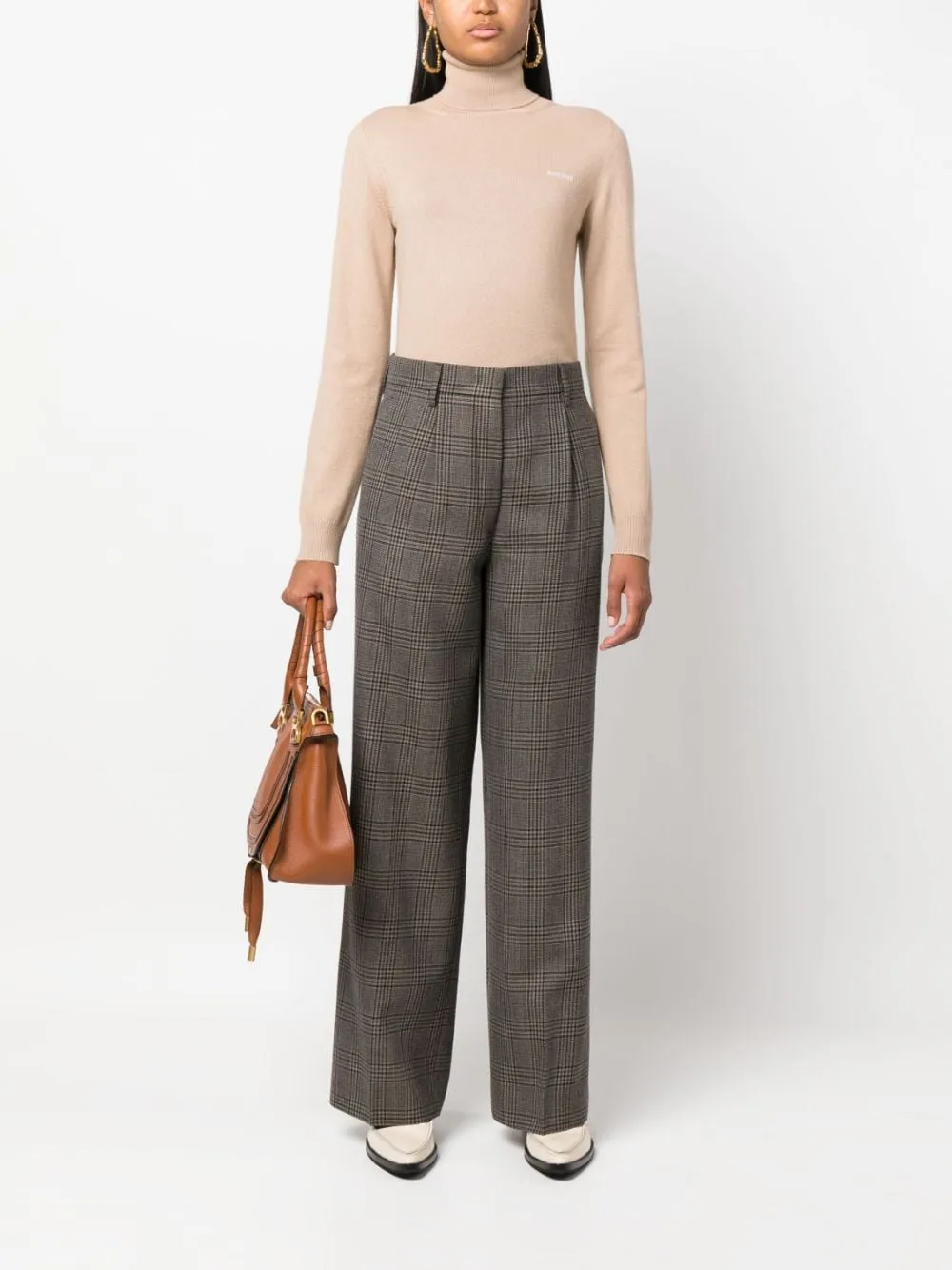 PLAID VIRGIN WOOL TROUSERS