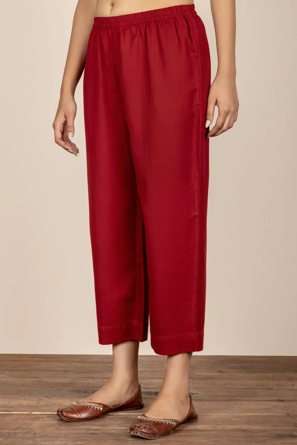 Red Wide Legged Trouser