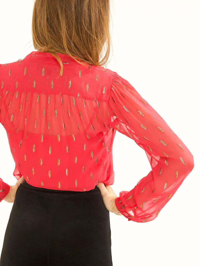 Stardust Candy Blouse-Raspberry Confetti